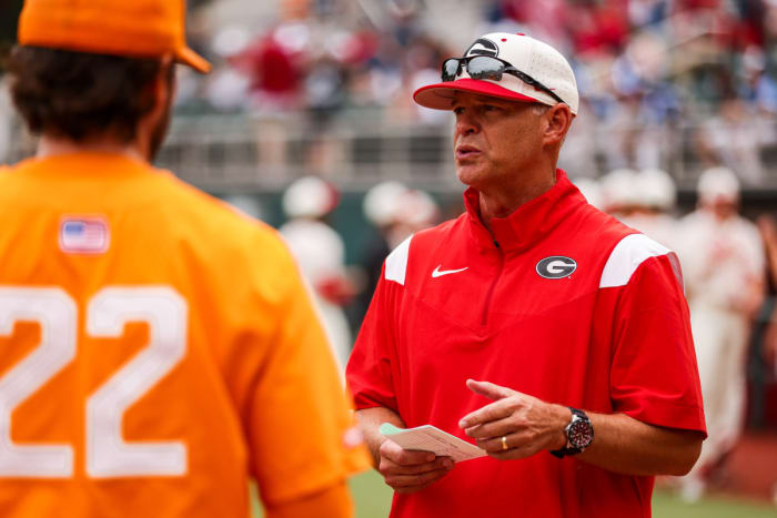 Head Baseball Coach Scott Stricklin before Georgia’s game against Tennessee at Foley Field in Athens, Ga., on Saturday, May 6, 2023. (Tony Walsh/UGAAA)